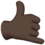 call me hand: dark skin tone on Apple