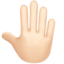 raised back of hand: light skin tone on Apple