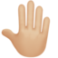 raised back of hand: medium-light skin tone on Apple