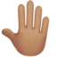 raised back of hand: medium skin tone on Apple