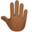raised back of hand: medium-dark skin tone on Apple