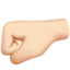 left-facing fist: light skin tone on Apple