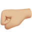 left-facing fist: medium-light skin tone on Apple