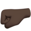 left-facing fist: dark skin tone on Apple
