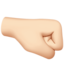 right-facing fist: light skin tone on Apple