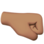 right-facing fist: medium skin tone on Apple
