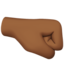 right-facing fist: medium-dark skin tone on Apple