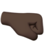 right-facing fist: dark skin tone on Apple