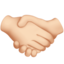 handshake: light skin tone on Apple