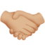 handshake: medium-light skin tone on Apple