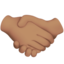 handshake: medium skin tone on Apple