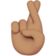 crossed fingers: medium skin tone on Apple