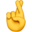 crossed fingers on Apple