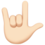 love-you gesture: light skin tone on Apple