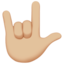 love-you gesture: medium-light skin tone on Apple