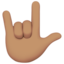 love-you gesture: medium skin tone on Apple