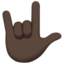 love-you gesture: dark skin tone on Apple
