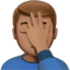 man facepalming: medium skin tone on Apple