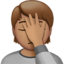 person facepalming: medium skin tone on Apple