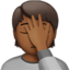 person facepalming: medium-dark skin tone on Apple
