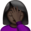 woman facepalming: dark skin tone on Apple