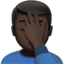 man facepalming: dark skin tone on Apple