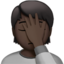 person facepalming: dark skin tone on Apple