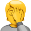 person facepalming on Apple