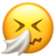 sneezing face on Apple