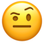 face with raised eyebrow on Apple