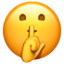 shushing face on Apple