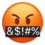 face with symbols on mouth on Apple