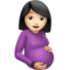 pregnant woman: light skin tone on Apple