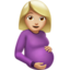pregnant woman: medium-light skin tone on Apple