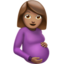 pregnant woman: medium skin tone on Apple