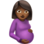 pregnant woman: medium-dark skin tone on Apple