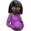 pregnant woman: dark skin tone on Apple