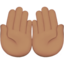 palms up together: medium skin tone on Apple