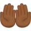 palms up together: medium-dark skin tone on Apple