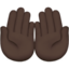 palms up together: dark skin tone on Apple