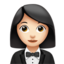 woman in tuxedo: light skin tone on Apple