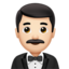 man in tuxedo: light skin tone on Apple