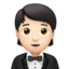 person in tuxedo: light skin tone on Apple