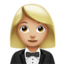 woman in tuxedo: medium-light skin tone on Apple