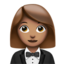 woman in tuxedo: medium skin tone on Apple