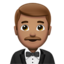 man in tuxedo: medium skin tone on Apple