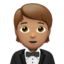 person in tuxedo: medium skin tone on Apple