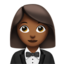 woman in tuxedo: medium-dark skin tone on Apple