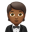 person in tuxedo: medium-dark skin tone on Apple