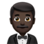 man in tuxedo: dark skin tone on Apple